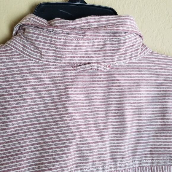 Eddie Bauer Red Striped Button Down Shirt - Picture 8 of 8